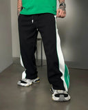 Green Double Zip Baggy Pants | 3-Way Versatile Wide-Leg Joggers