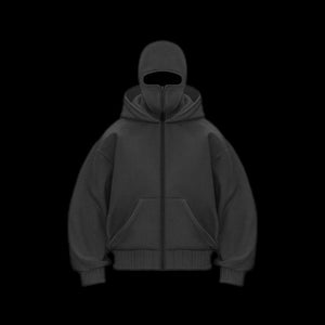 Balaclava Layered Double Zip Hoodie