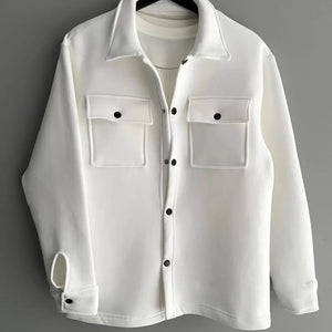 Men's White Turkey Shacket - Style Meets Warmth