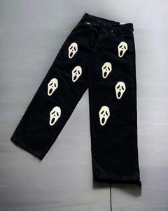 Skull Printed Baggy Jeans | Edgy Streetwear Aesthetic